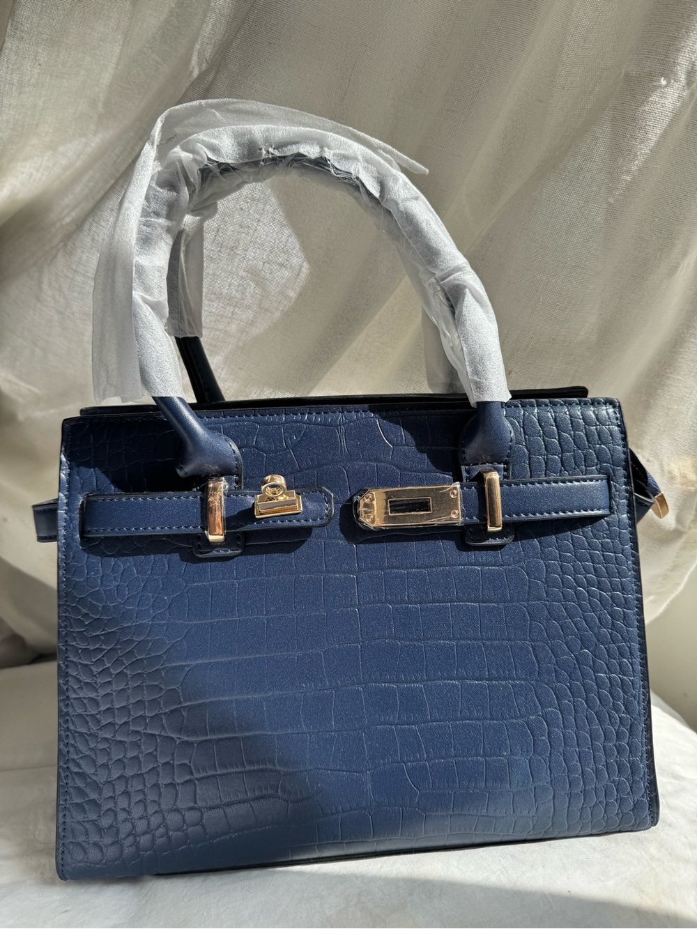 Love luxury style handbag blue crocodile leather - BRAND NEW with shoulder strap - Picture 3 of 10